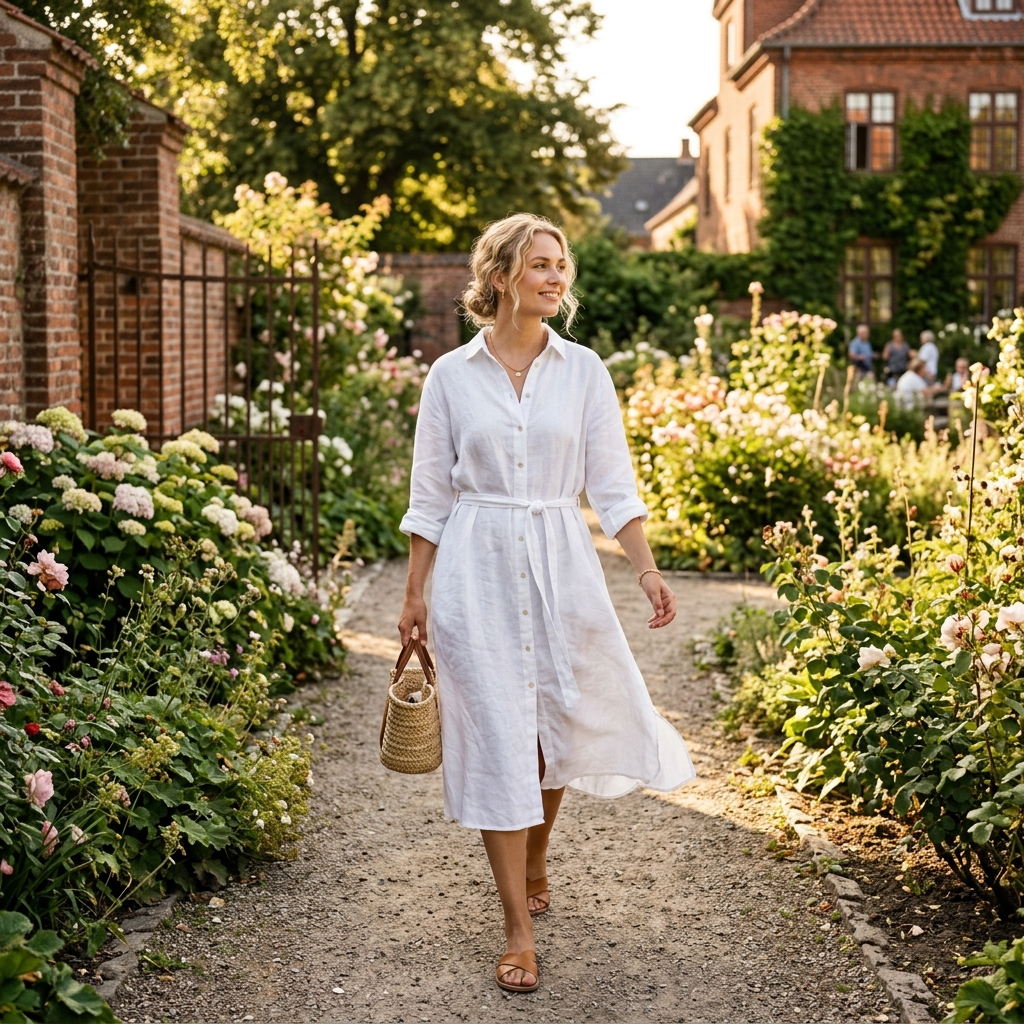White Linen Shirt Dress