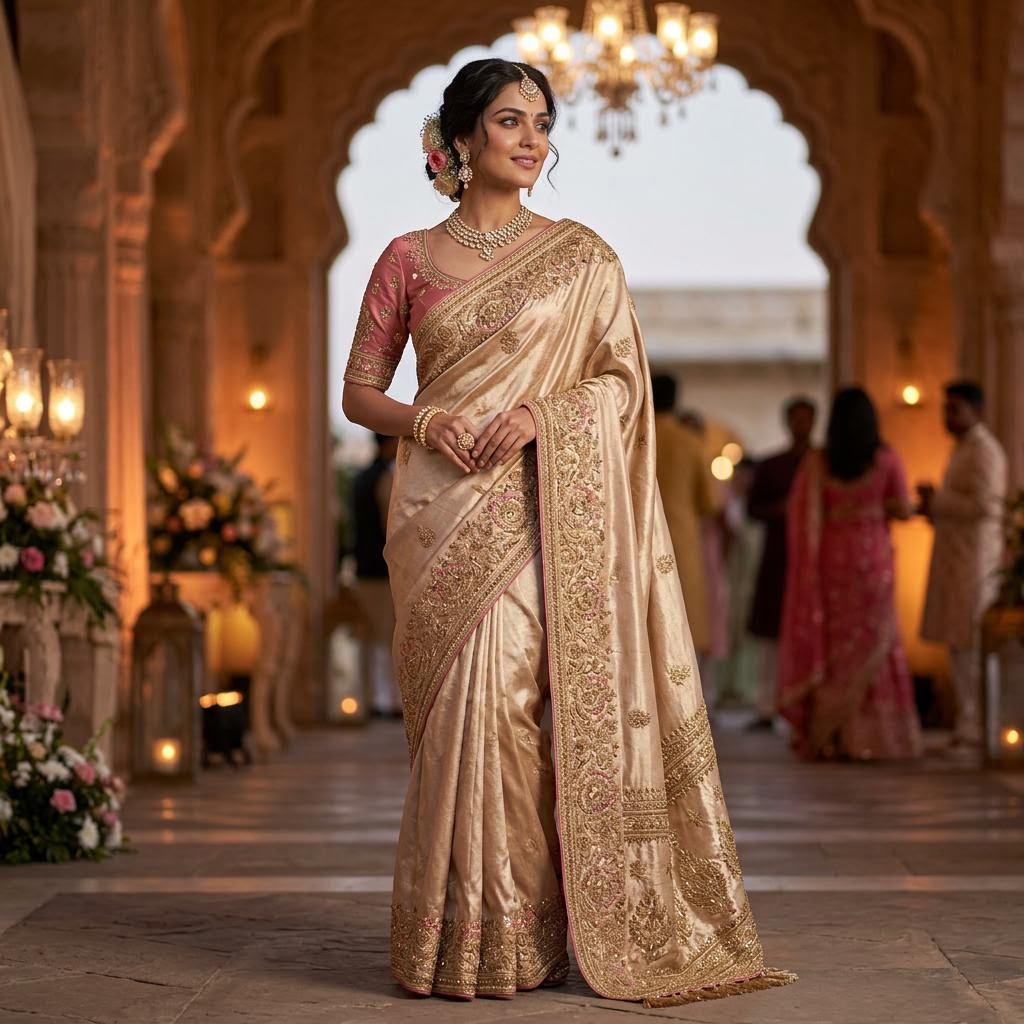 Ivory Embroidered Anarkali Gown
