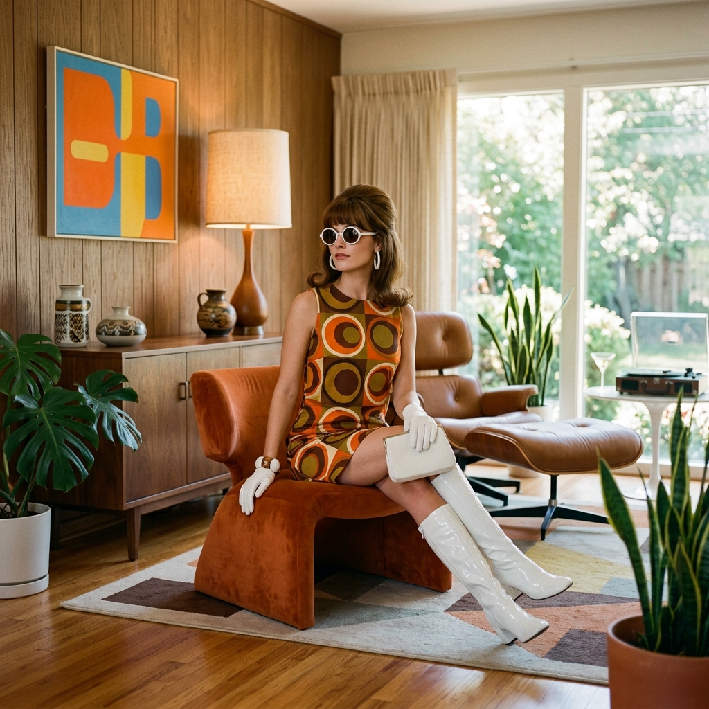 60s Mod Shift Mini Dress
